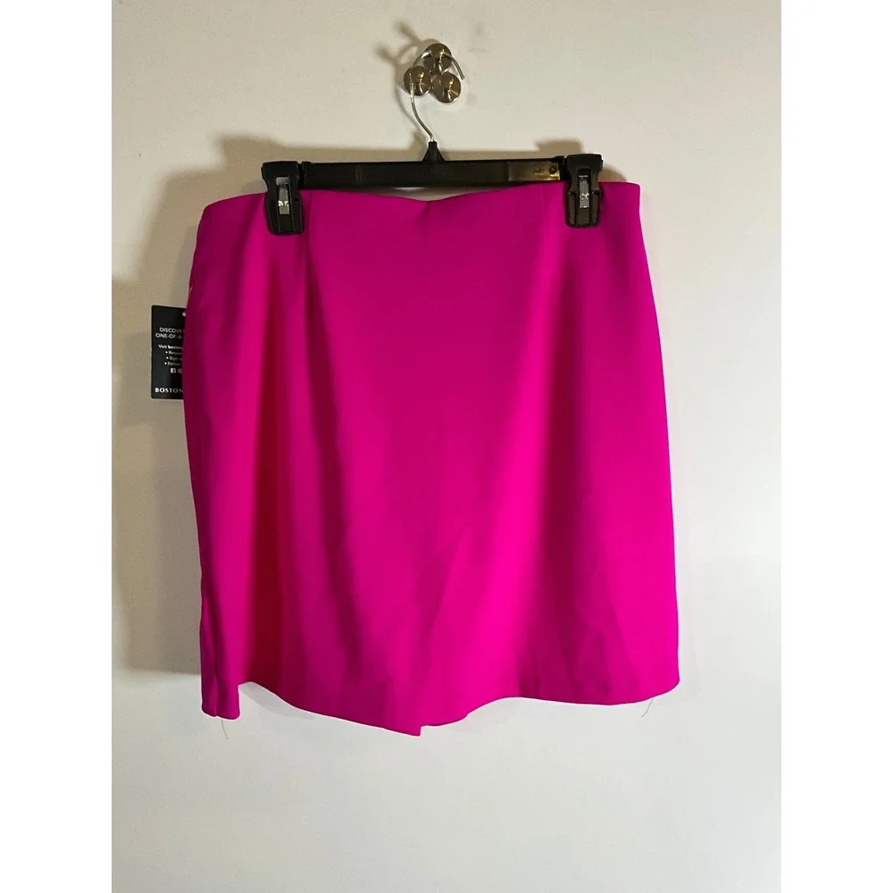 Boston Proper Beyond Travel Skort Fuchsia Pink Wrap Front Size M NEW